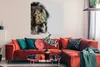 MuchoWow® Poster Löwe - Farbe - Schwarz - Weiß 100x100 cm - Produktbild-Vorschau 2