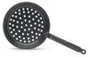 A black perforated pan with a handle, shown against a white background. Voir les images du produit