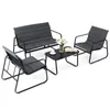 COSTWAY 4 tlg. Gartenmöbel Set, Lounge Möbel Outdoor mit 2 Produktbild-Vorschau 1