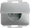 Busch-Jaeger SCHUKO Presa con coperchio ribaltabile titanio Anteprima dell’immagine prodotto 1