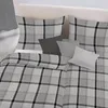 Fleuresse Lech Edelflanell Bettwäsche 200x200 Karo grau Produktbild-Vorschau 4