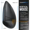 A vertical mouse with product specifications and branding. Voir les images du produit