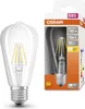 A product shot of an Osram LED filament light bulb next to its packaging. Anteprima dell’immagine prodotto