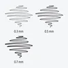 Three different line drawings of scribbles, each labeled with a millimeter measurement, likely demonstrating different line thicknesses. Anteprima dell’immagine prodotto