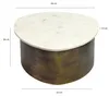 FineBuy Couchtisch Gold 63cm mit weißer Marmor Tischplatte Produktbild-Vorschau 3