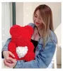 Teddybär mit roter Rose und weißem Herz - 40 cm + Produktbild-Vorschau 7