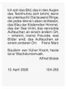 A snippet of text from a publication, likely a newspaper or magazine, containing a quote and a date. Produktbild-Vorschau