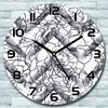 Wanduhr aus Glas Rund fi 30 Abstrakt Blumen Quarz Deko Produktbild-Vorschau 1