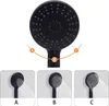 A black shower head with three different spray patterns shown below. Produktbild-Vorschau