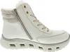 A white winter boot with a zipper and laces. Voir les images du produit