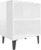 Nachttische mit Metallbeinen 2 Stk. Hochglanz-Weiß 40x30x50 Produktbild-Vorschau 3