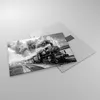 Bilder auf glas - Einteilig - Zug Schwarzweiß Rauch - Produktbild-Vorschau 2