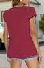 ASKSA Sommer Damen T-Shirt Rundhals Kurzarm Blütenblatt Produktbild-Vorschau 4