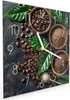 Wanduhr aus Glas mit Motiv Kaffeebohnen Und Blaetter- 30 x Produktbild-Vorschau 2