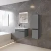 60cm Mineralguss Waschtisch mit Unterschrank Badmöbel Set Produktbild-Vorschau 3