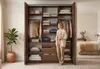 AX LIVING Armoire Omodeo, largeur 200 cm – Finition noyer Voir les images du produit 10