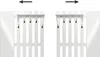 A white entryway set with two cabinet doors and a shelf with hooks. Produktbild-Vorschau