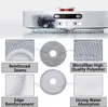 A close-up view of a robot vacuum cleaner's underside and its accessories, with callouts highlighting features. Produktbild-Vorschau