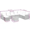 9-tlg. Garten-Sofagarnitur mit Kissen Grau Poly Rattan Produktbild-Vorschau 3