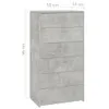 vidaXL Kredens z 6 szufladami betonowy szary 50x34x96 cm Podgląd zdjęcia produktu 7