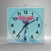 Wanduhr - Quadrat - Glasuhr - Rosa Gänseblümchen Tinte - Produktbild-Vorschau 3