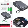 A collage of product shots and marketing images for a power bank. Produktbild-Vorschau