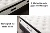 A collage of two images showing a mattress and its details. Produktbild-Vorschau