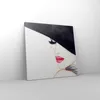 Bild auf Leinwand - Leinwandbild - Frau Lippen Hut Eleganz Produktbild-Vorschau 4
