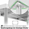 Close-up view of a stainless steel table, highlighting its structural support and reinforcement. Voir les images du produit