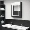 vidaXL LED zrcadlová skříňka do koupelny lesklá černá Náhled obrázku produktu 2