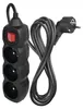 Prodlužovací kabel 3 m / 3 zásuvky / s vypínačem / černý / PVC / 1 mm2 Náhľad obrázku produktu