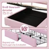 A split image comparing two types of bed storage: one with a large open storage space underneath and another with drawers. Podgląd zdjęcia produktu