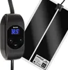 A black heating mat with a digital thermostat and display, shown on a white background. Voir les images du produit