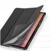 A black tablet case is shown open, revealing the tablet inside. Produktbild-Vorschau