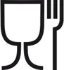 A graphic icon representing a wine glass and a fork. Produktbild-Vorschau
