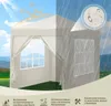 A split image showing a tent under sunny and rainy conditions, with feature callouts. Produktbild-Vorschau