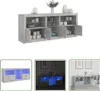 The Living Store Sideboard mit LED-Leuchten Betongrau Produktbild-Vorschau 1