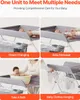 A collage of four images showing different uses of a baby changing station. Voir les images du produit