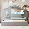 Flieks Kinderbett Hausbett mit Ausziehbett 90x190cm, Produktbild-Vorschau 3