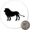 Huuraa Magnet Löwe Silhouette 59mm Kühlschrankmagnet rund Produktbild-Vorschau 1