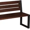 Gartenbank Holz Metall 180 cm mit Lehne - Moderne Bank - Produktbild-Vorschau 4
