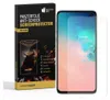 A product box for a screen protector and the screen protector itself placed on a smartphone. Produktbild-Vorschau