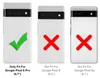 Three phone cases are shown side-by-side, with checkmarks and crosses indicating compatibility with different Google Pixel models. Produktbild-Vorschau