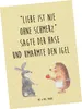 Mr. & Mrs. Panda Postkarte Hase Igel - Gelb Pastell - Produktbild-Vorschau 1