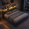 Cama tapizada LED UnboxG de 140x200 cm, con gran espacio de Vista previa de la imagen del producto 4