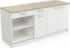 Miniküche >COOKING< in Matt weiß - 180x82,5x60cm Produktbild-Vorschau 1