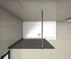 A top-down view of a modern shower enclosure with a white shower tray and a black glass panel. Produktbild-Vorschau