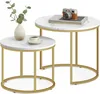 Couchtisch 2er Set Rund Beistelltisch Loft Design 2 in 1 Produktbild-Vorschau 1