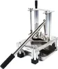 A vertical potato chip slicer machine made of metal, shown against a white background. Náhled obrázku produktu