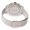 The back of a silver Hugo Boss watch with a mesh band. Produktbild-Vorschau